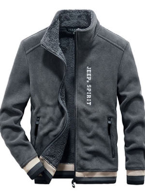 Masculino Color Block Stand Collar Patchwork Jaqueta Reta De Inverno