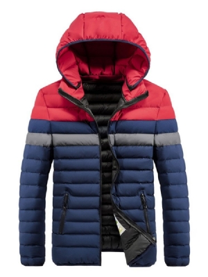 Patchwork Color Block Casual Estilo Zíper Jaqueta Masculina