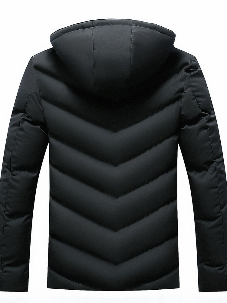Patchwork Color Block Com Capuz E Zíper Casual Jaqueta Masculina