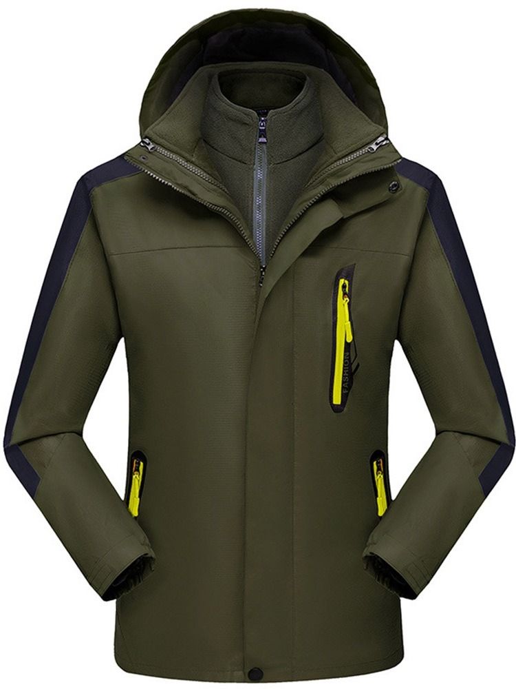 Patchwork Color Block Jaqueta Estilo Casual Masculino