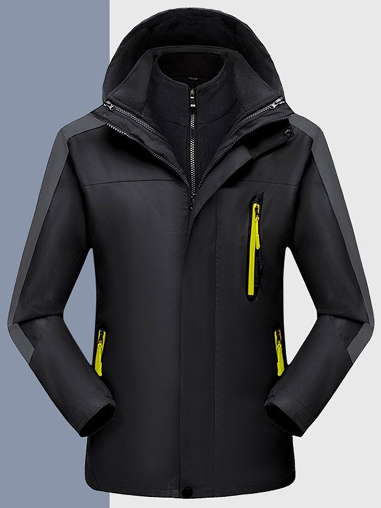 Patchwork Color Block Jaqueta Estilo Casual Masculino