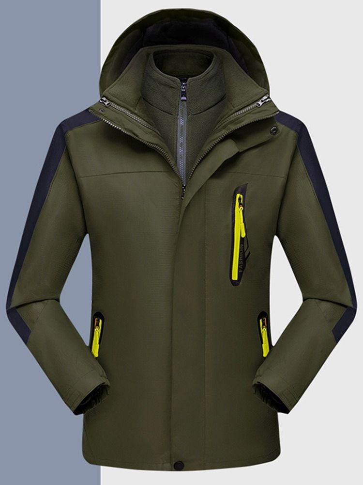 Patchwork Color Block Jaqueta Estilo Casual Masculino