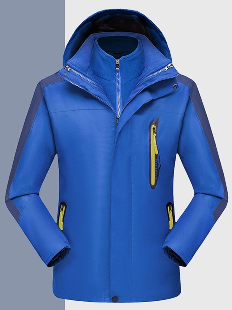 Patchwork Color Block Jaqueta Estilo Casual Masculino