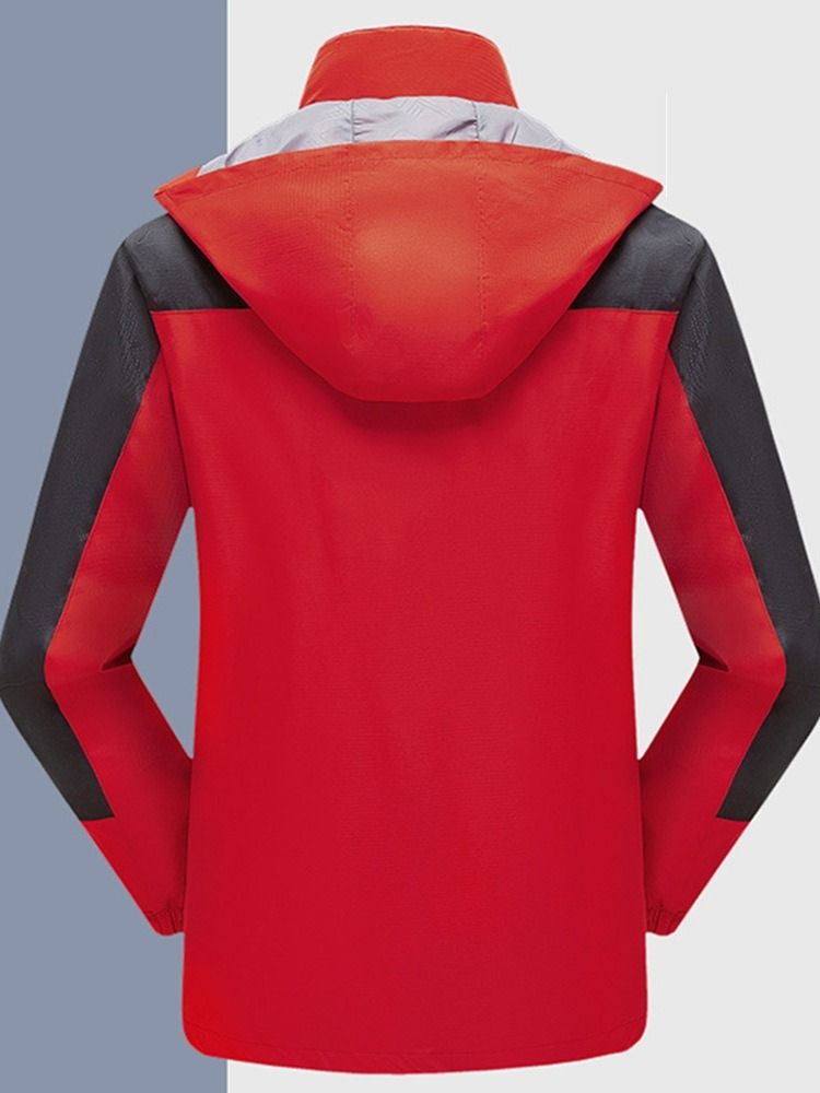 Patchwork Color Block Jaqueta Estilo Casual Masculino