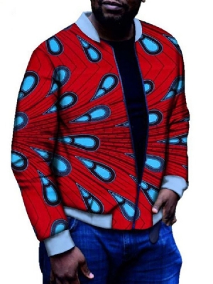 Patchwork Stand Collar Zipper Jaqueta Slim Masculina