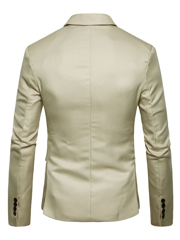 Roupas Masculinas Lapela Lisa Com Entalhe Fino Blazer Leve