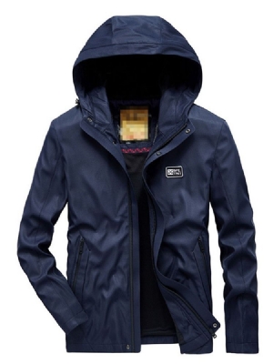 Zíper Liso Padrão Simples Casual Masculino Trench