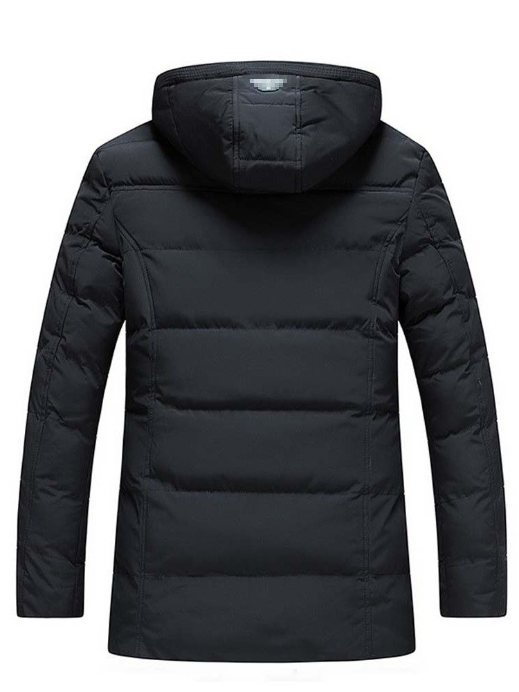 Zíper Simples Cor Lisa Com Capuz Jaqueta Masculina Europeia