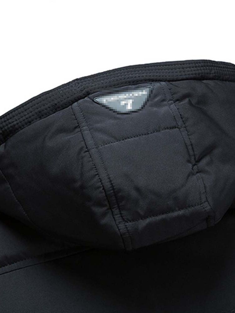 Zíper Simples Cor Lisa Com Capuz Jaqueta Masculina Europeia