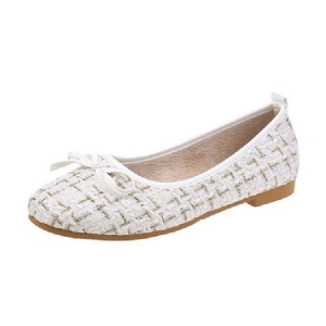 Bowknot Block Heel Round Toe Sweet Feminino Flats