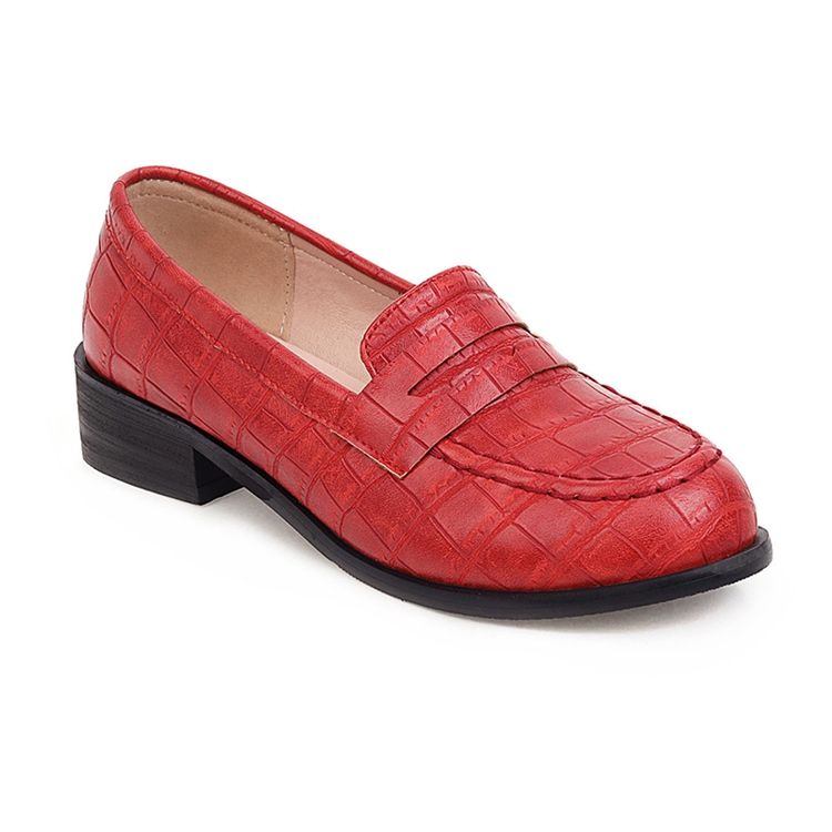 Calcanhar Bloco Feminino De Salto Redondo Slip-on Casual Fino