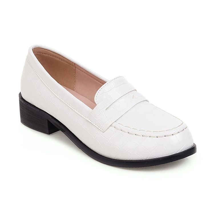 Calcanhar Bloco Feminino De Salto Redondo Slip-on Casual Fino