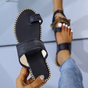 Plano Com Anel De Dedo Do Pé Chinelos Femininos Ocidentais