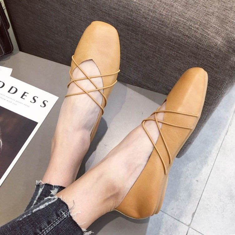 Pu Square Toe Slip-on Feminino