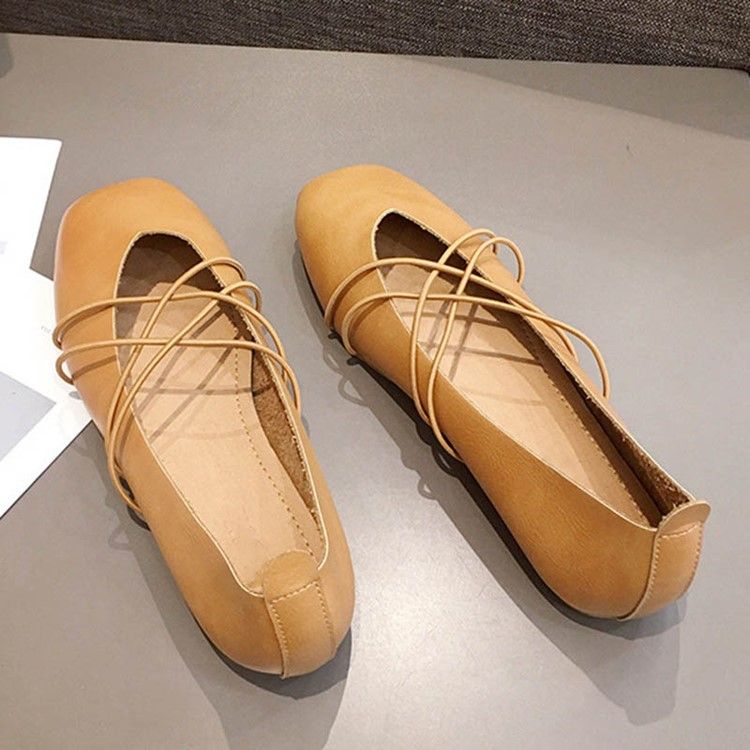 Pu Square Toe Slip-on Feminino