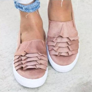 Ruffles Platform Round Toe Sapatilhas Femininas