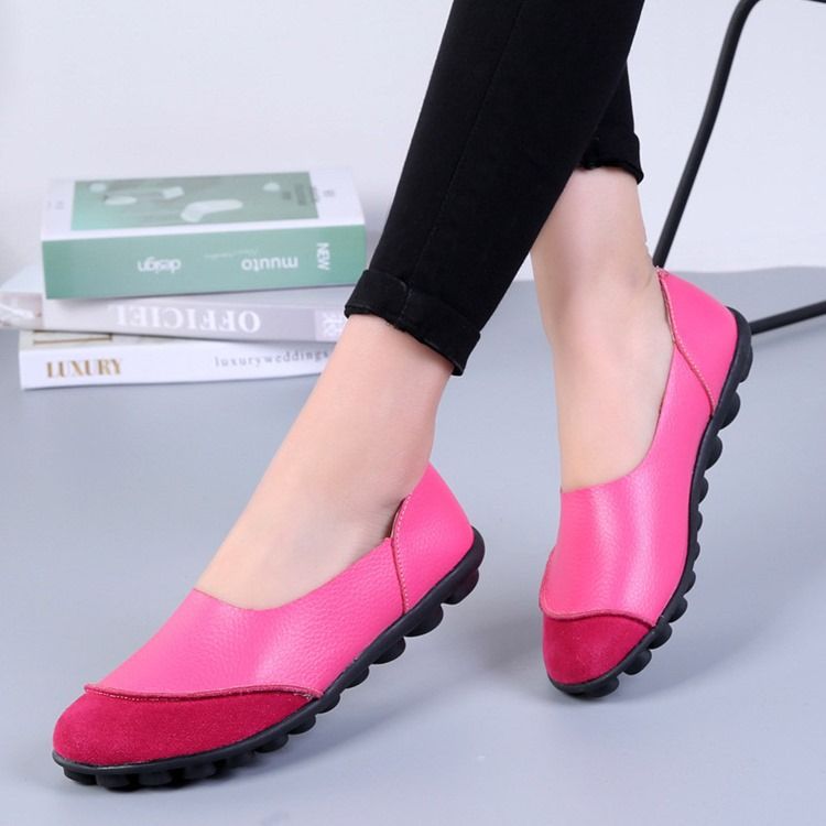 Sapatos Femininos De Dedo Redondo Liso Com Salto Baixo (1-3 cm)