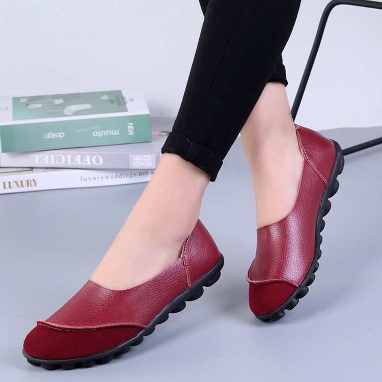 Sapatos Femininos De Dedo Redondo Liso Com Salto Baixo (1-3 cm)