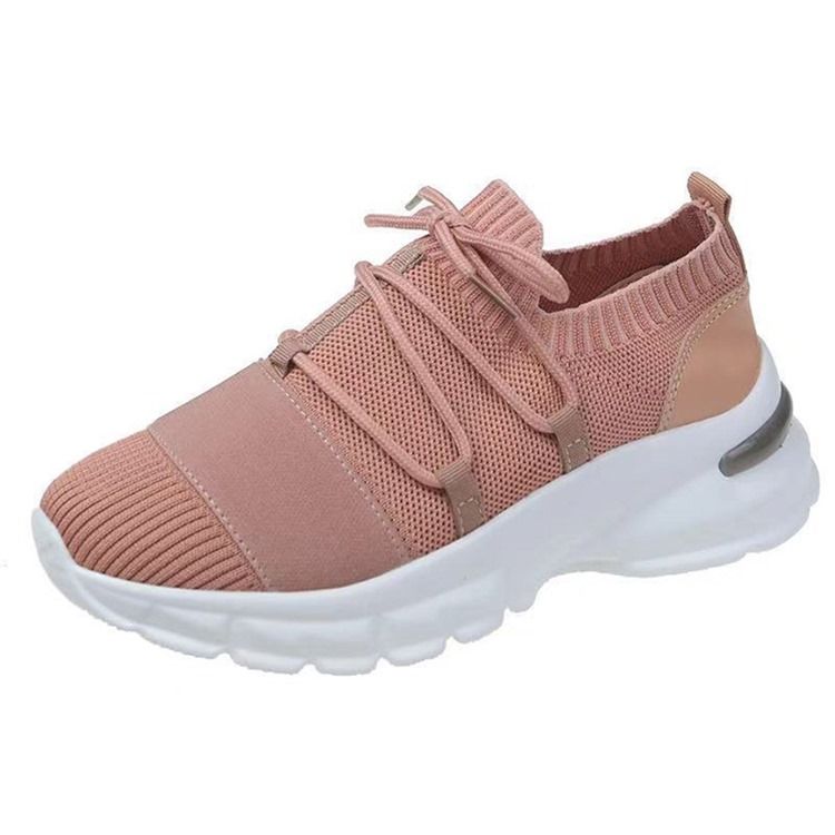Tênis Feminino De Malha Com Cordão E Alça Cruzada