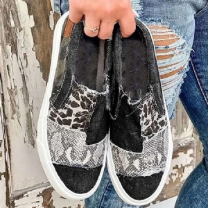 Tênis Femininos Com Corte Decotado Superior Leopardo