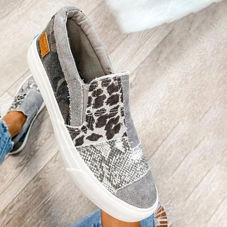Tênis Femininos Com Corte Decotado Superior Leopardo