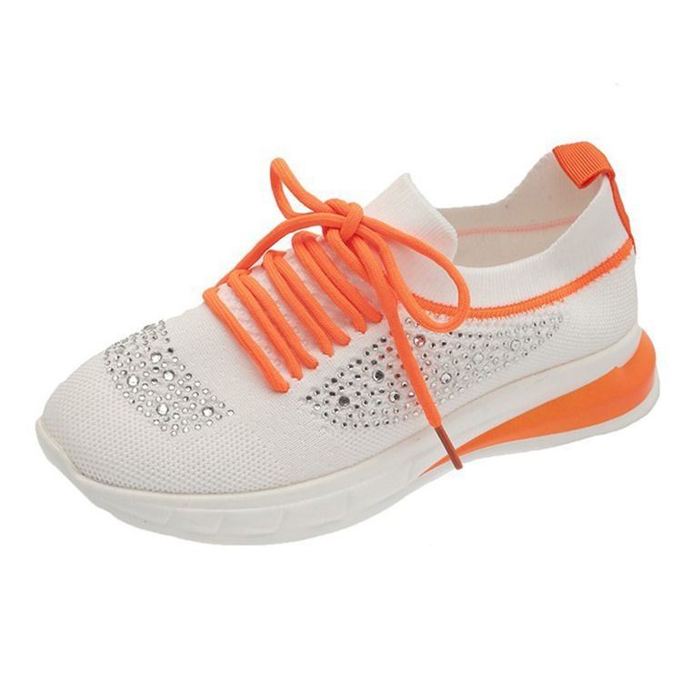 Tênis Liso Feminino Com Decote Decotado Superior Redondo Dedo Do Pé Redondo