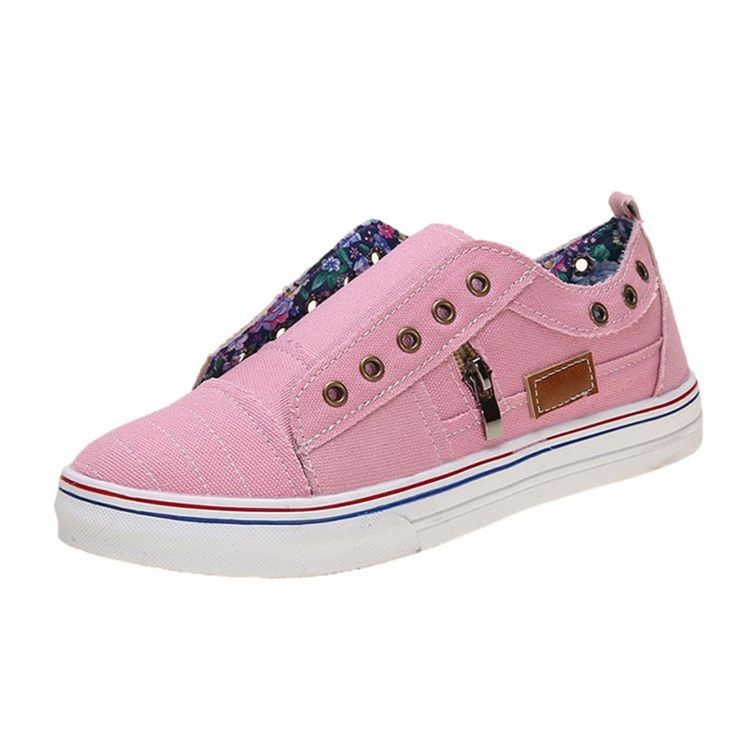 Toe Redondo Feminino Liso Com Zíper Decotado Na Parte Superior Sapatos Finos