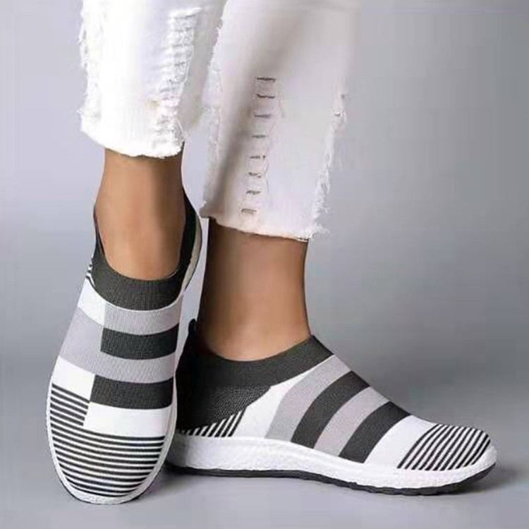 Toe Redondo Feminino Slip-on Com Sapatos Fino Superior Decotado