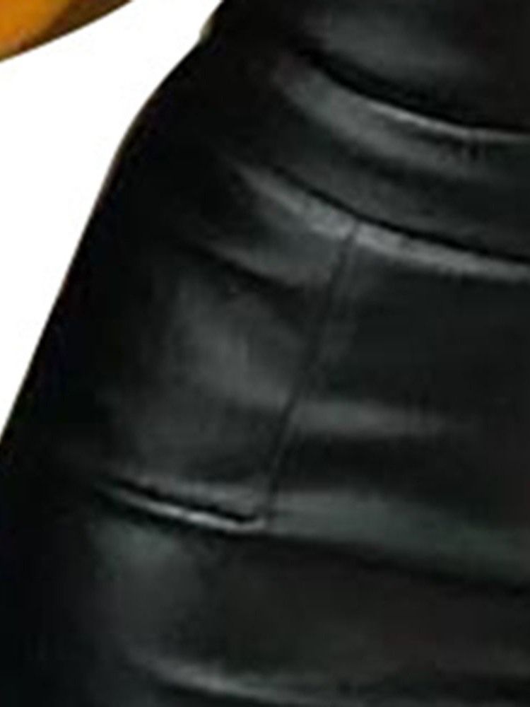 Bodycon Feminino - Comprimento Do Joelho - Saia Lisa De Cintura Alta