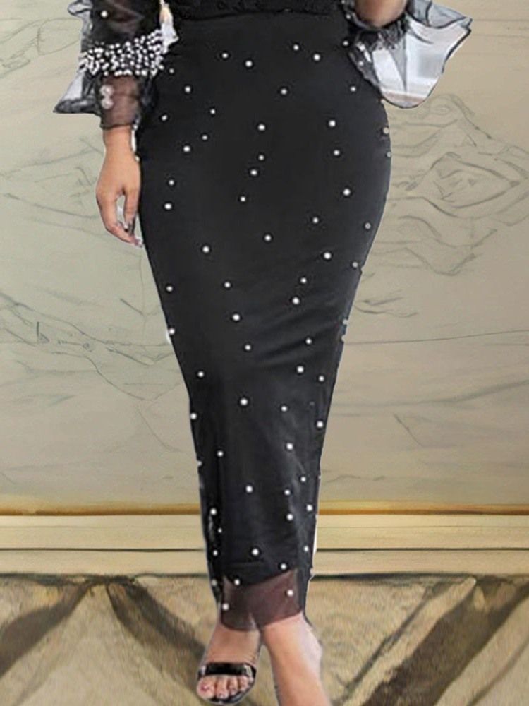 Bodycon Feminino Saia Simples Simples Na Altura Do Tornozelo