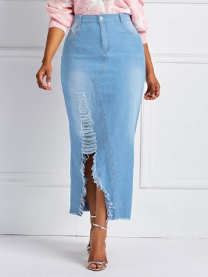 Bodycon Ripped Pockets Saia Feminina