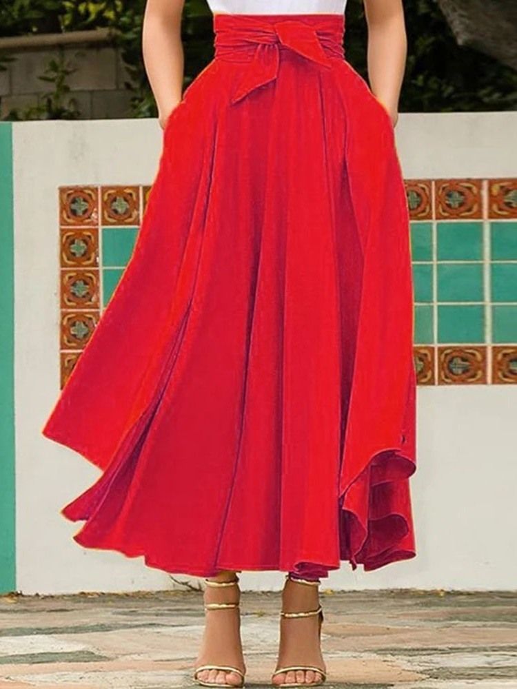 Expansão Até O Tornozelo Lisa Moda Feminina Saia