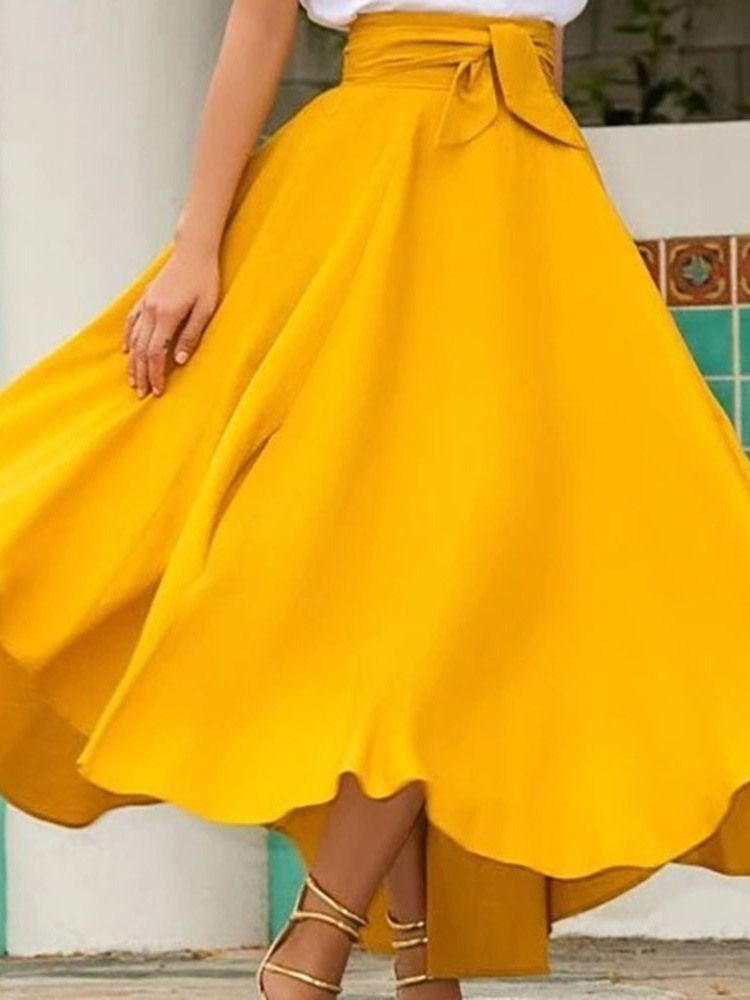 Expansão Até O Tornozelo Lisa Moda Feminina Saia