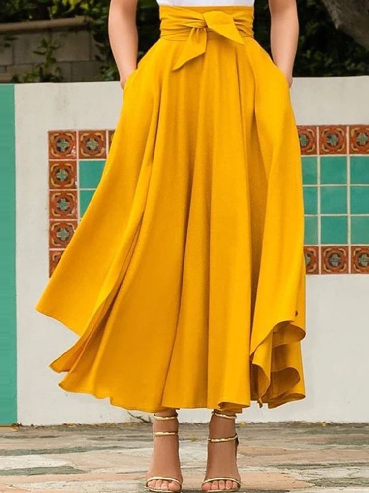 Expansão Até O Tornozelo Lisa Moda Feminina Saia