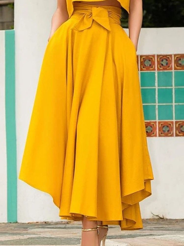 Expansão Até O Tornozelo Lisa Moda Feminina Saia
