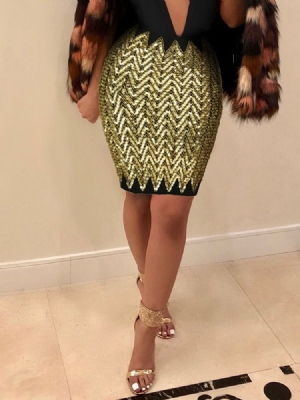 Mini Saia Feminina Bodycon Lantejoulas Mini Saia Moda