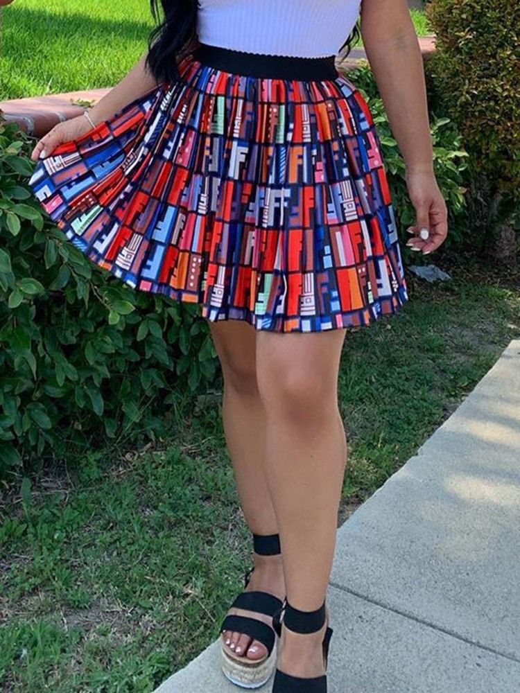 Mini Saia Feminina Saia Xadrez Meia Cintura Estampada