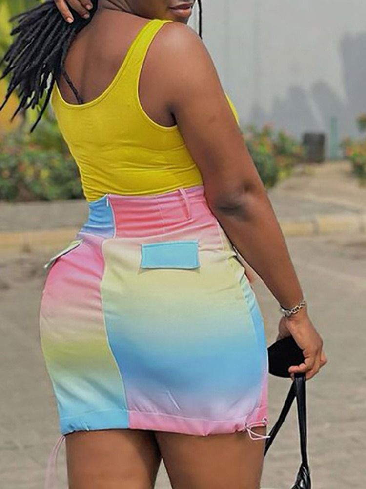 Mini Saia Impressa Bodycon Saia Casual Feminina