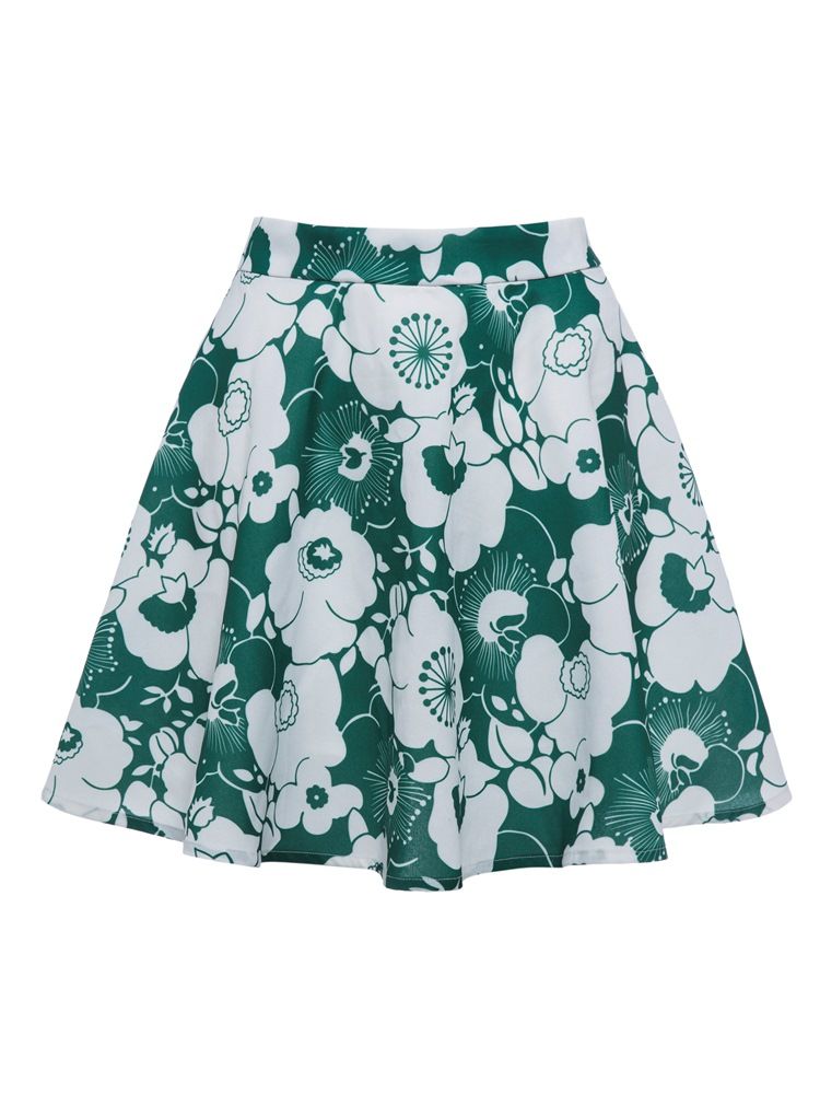 Minissaia Feminina Color Block Flower Print