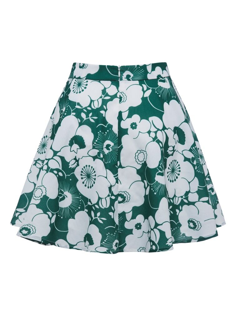 Minissaia Feminina Color Block Flower Print