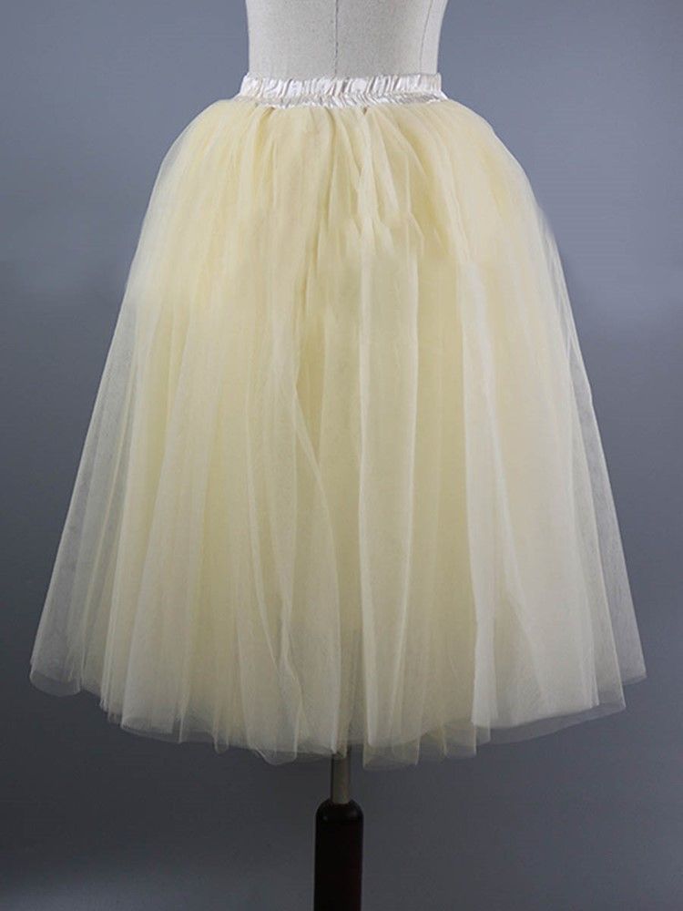 Saia De Casamento Feminina De Tule De Cintura Alta