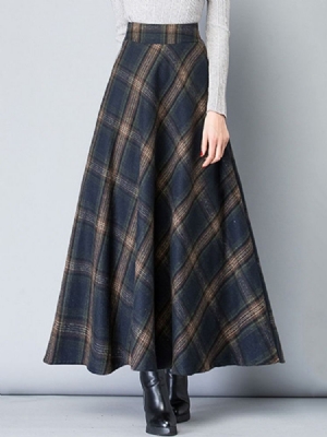 Saia Casual Feminina Color Block Linha A De Panturrilha Média