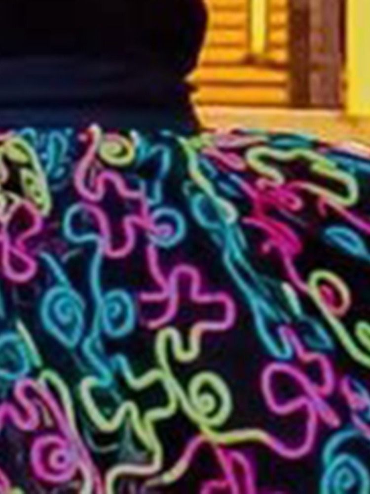 Saia Casual Feminina Na Altura Do Joelho Estampada Em Linha A