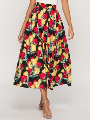 Saia Estampada Feminina Color Block Plant Line A