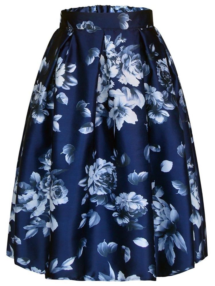 Saia Feminina Com Estampa Floral Completa