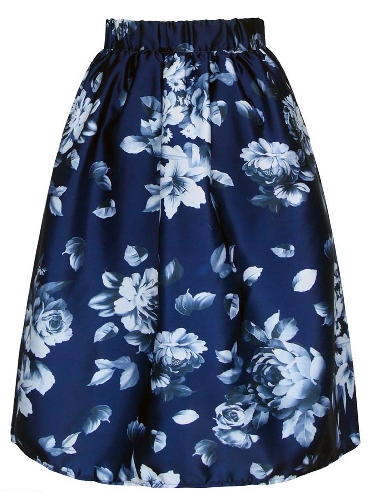 Saia Feminina Com Estampa Floral Completa