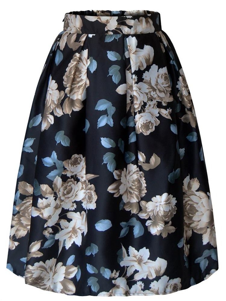 Saia Feminina Com Estampa Floral Completa