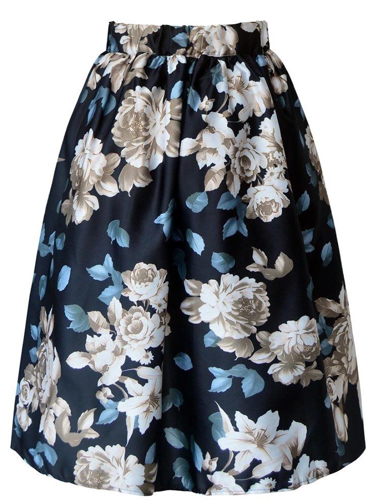 Saia Feminina Com Estampa Floral Completa