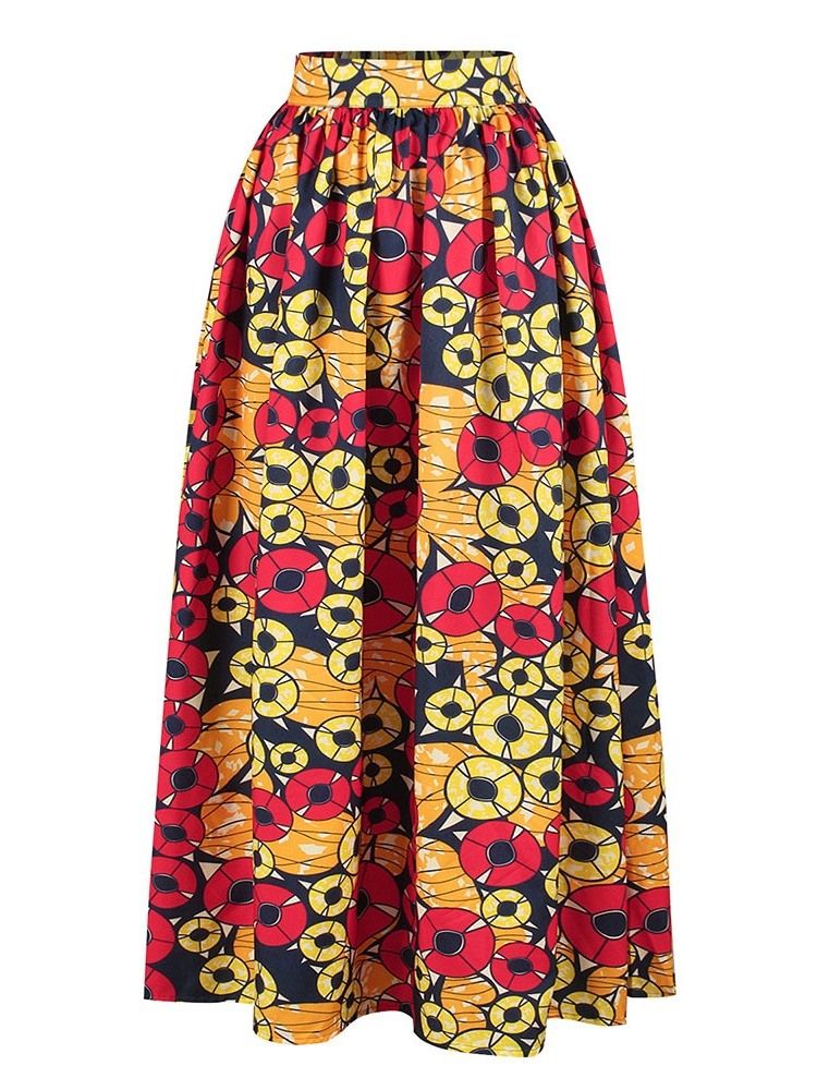 Saia Feminina Com Estampa Geométrica A-line Travel Look