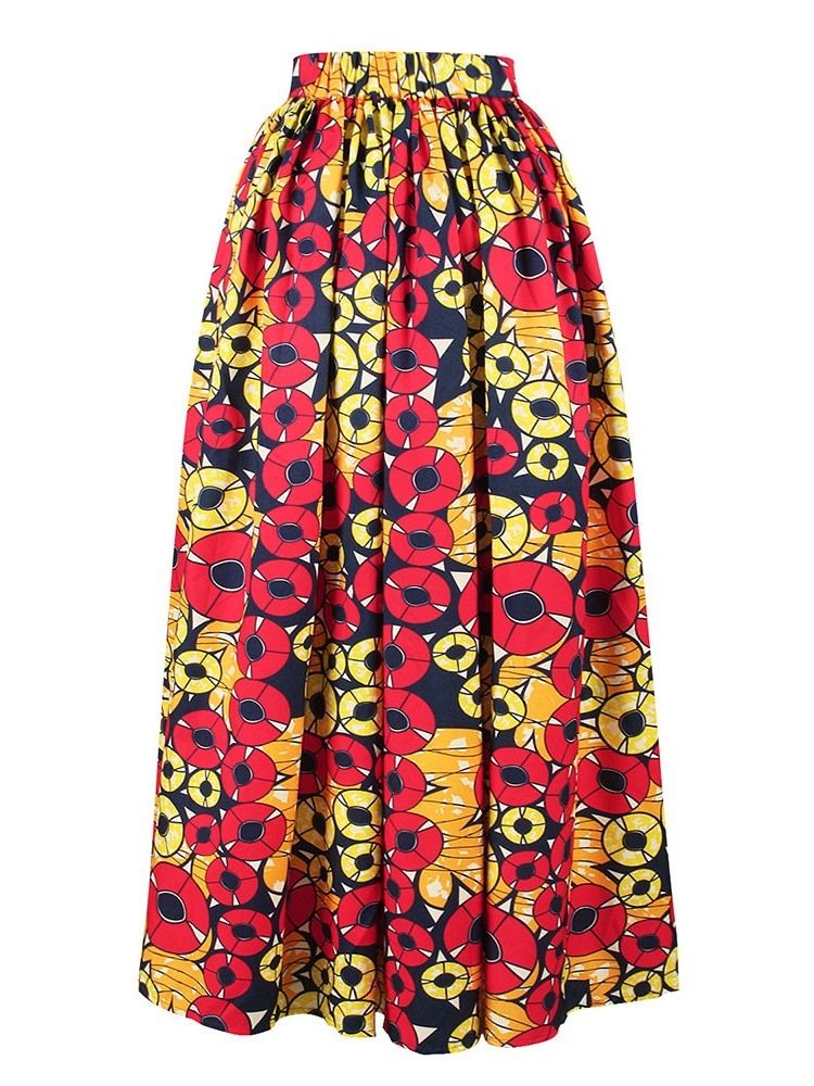 Saia Feminina Com Estampa Geométrica A-line Travel Look